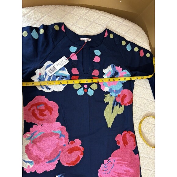 NWT Frances Valentine Delightful Caftan Peony Garden Cotton Embroidery Dress XS - Picture 15 of 16